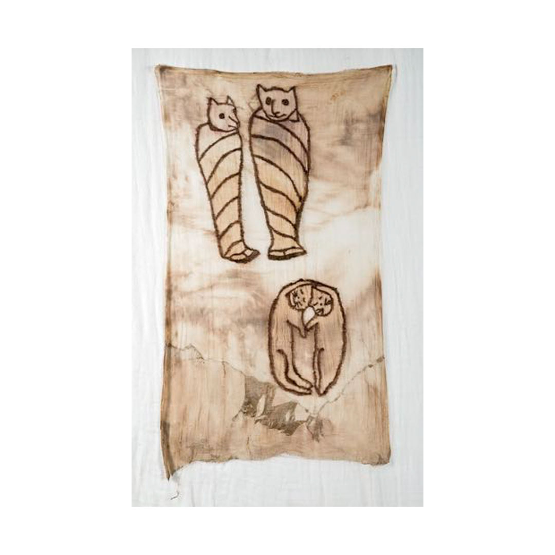 “Bir İkili / One Twoness” Kumaş üzerine dikiş / Sewing on Fabric 79 cm x 139 cm 2019